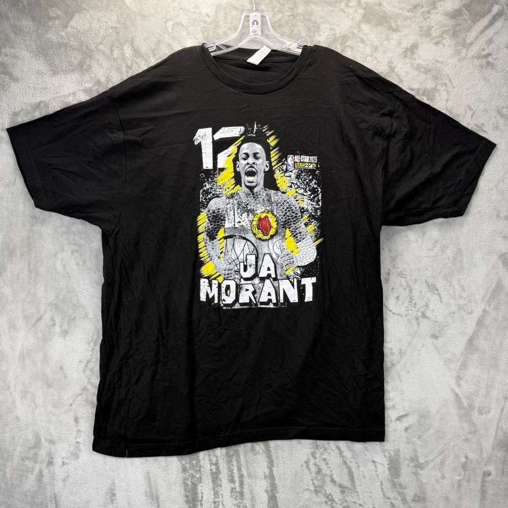Tultex NBA Ja Morant All-Star 2023 Utah Black Graphic T-Shirt Mens XXL 202